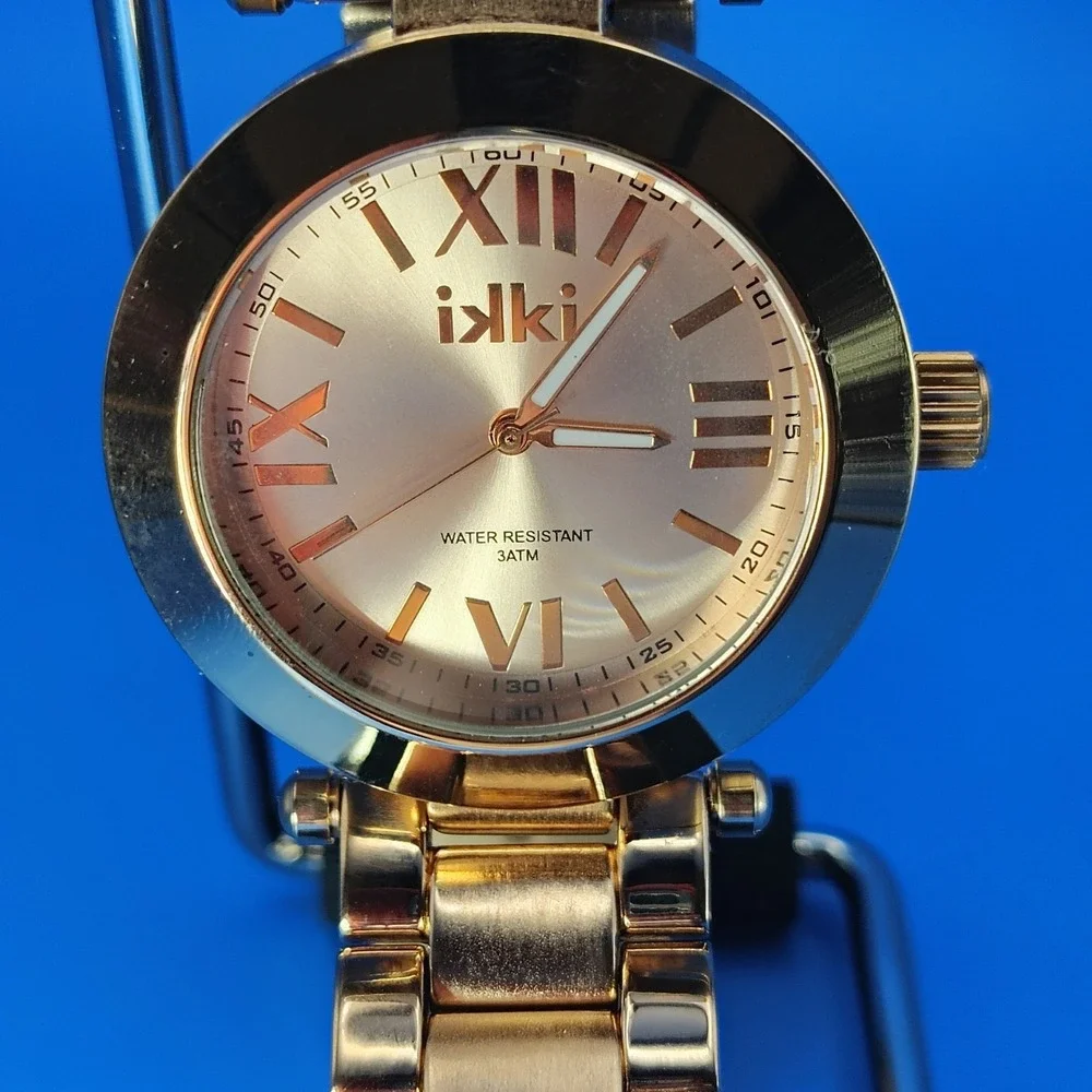 Kiki‎ New York Rose Gold 40mm Women's Quartz Watch Stainless Steel Bracelet